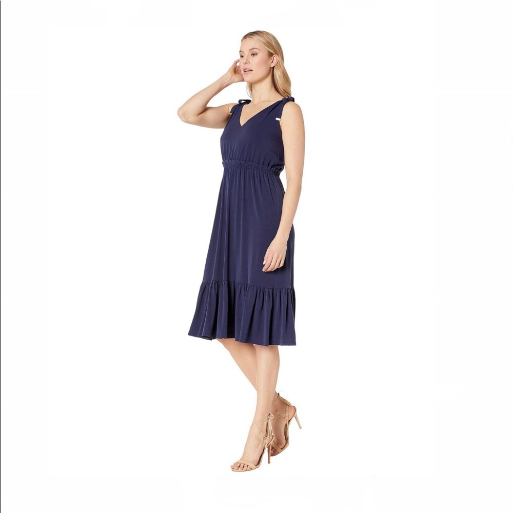 NEW Michael Kors tie-shoulder midi dress size S